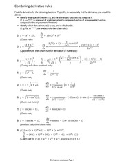 Derivatives (Chain Rule, Quotient Rule, Differentiation Rules, Definition Rules) Problems with Answe