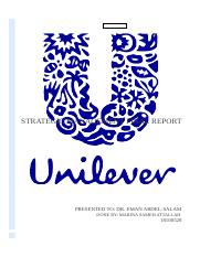 Unilever Strategic Management.docx