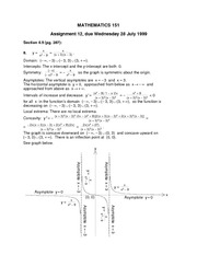 Math 151 Assignment 12