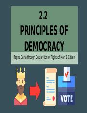 2.2 Principles of Democracy  .pptx