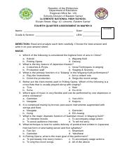 4th Periodical Test_MAPEH 8_Test Questionnaire with Key to Correction.docx
