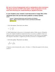 Algebra 1 B - Unit 6 Sample work