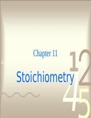 Chem C11 Stoichiometry