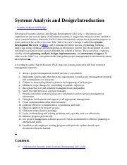 Systems Analysis and Design.docx