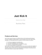 Just for Kicks - Products and Services