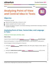 KEY_Guided Notes_English 9_A4.08_Analyzing Point of View and Central Idea in Texts_FINAL.pdf
