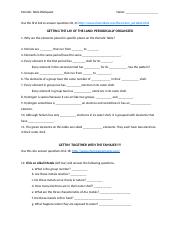 Periodic Table Facts Worksheet