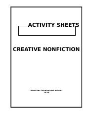 Creative Writing Nonfiction Worksheets.docx