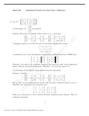 Linear Algebra Midterm with solutions