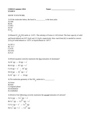 CHM113 summer 2014 exam 4-3