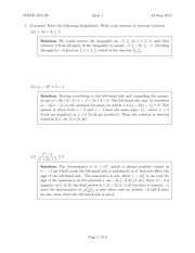 Math 1501 Inequalities Questions.