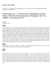 6. Fels Energy, Inc. v. The Province of Batangas and the Office of the Provincial Assessor of Batang