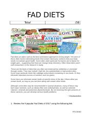 FAD DIETS Assignment.docx