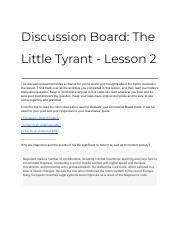 Discussion Board_ The Little Tyrant - Lesson 2.pdf