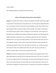 Short Writing Assignment One copy.docx