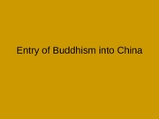 Entry of Buddhism into China
