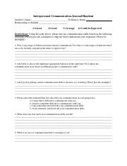 Journal Handout.Interpersonal Communication (1)
