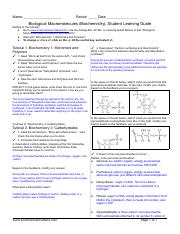 Copy of SMV SLG TOPIC 1.3 - 1.7, Biological Macromolecules (biochemistry) student learning guide, 20