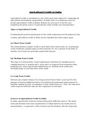 Agricultural Credit in India.docx