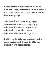 a. Identify the block location for each element. Then, determine which elements are in the same peri