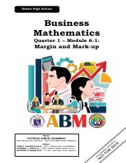 Business Mathematics_Module 6.1_Margin and Mark-up.pdf