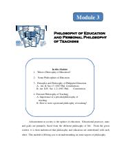 Module 3 - Philosophy of Education and Personal Philosophy of Teaching.pdf