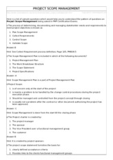 Ch. 5 Project Scope Management Questions