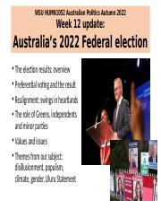 Aus Politics AU 2022 Week 12 Election Powerpoints(1).pptx