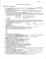 AP Chem Chapter 10 Practice Test Answers