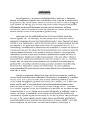 persuasive essay about gender inequality
