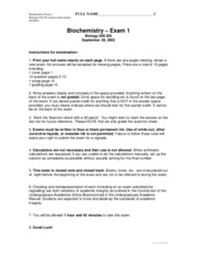 Biochemistry Exam 1 (2003)