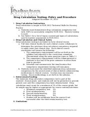 Drug Calculation Testing Policy.doc