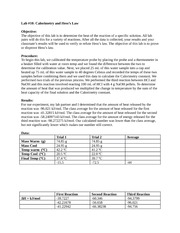 Calorimetry and Hess's Law Lab Report