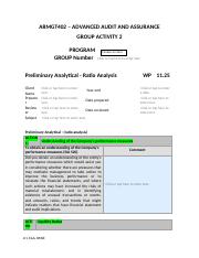 ARMGT402 Group Activity 2- analytical procedures - RATIO ANALYSIS[1].docx