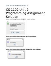 programming assignment unit 2 cs 1102