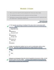 Module 1 - Consideration of Alternatives Exam