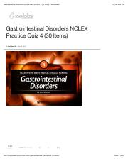Gastrointestinal Disorders NCLEX Practice Quiz 4 (30 Items) - Nurseslabs