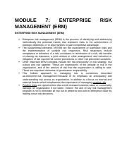 MODULE 7 - ENTERPRISE RISK MANAGEMENT.docx