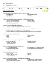 SBI4U - Biochemistry Unit Test