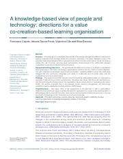A knowledge-based view of people and technology- directions for a value co-creation-based learning o