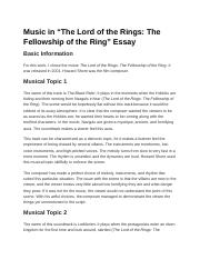 Music in The Lord of the Rings The Fellowship of the Ring Essay.docx