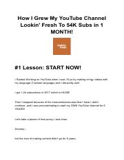 How I Grew My YouTube Channel Lookin' Fresh To 54K Subs in 1 MONTH.pdf