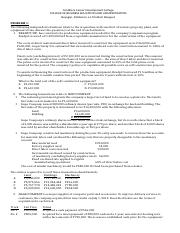 (Problems) - Audit of Property, Plant, and Equipment