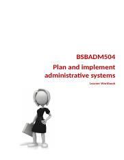 BSBADM504 Learner Workbook V1.0.docx