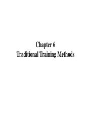 TRADITIONAL TRAINING METHODS Help with File .pdf