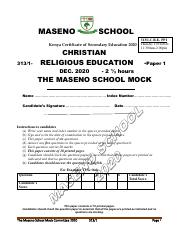 religious education paper 1 2020