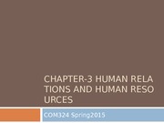 COM324 Chp-3 Human Relations and Human Resources (1)