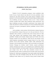 Artikel Opini Arah Pendidikan Setelah Pandemi Fahri Wijaya.pdf
