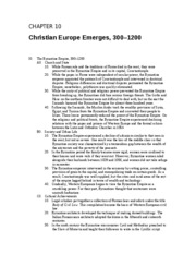 Chap. 10 (Christian Europe Emerges, 300&acirc;€“1200)