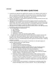 CHAPTER 9 QUESTIONS .docx